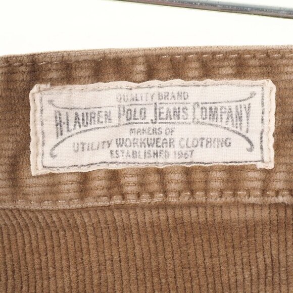 Ralph Lauren Womens Corduroy Pants Size 10 Light Tan Stretch Boot Cut 32 x 32 - Picture 11 of 12